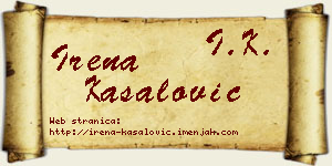Irena Kasalović vizit kartica